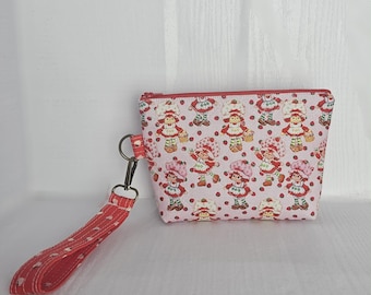 Vintage Strawberry Shortcake Fabric Wristlet Wallet Purse: Gift for Women