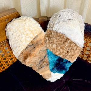 Patchwork Heart Pillow: Luxe Minky Plushy, Boho Valentine Gift