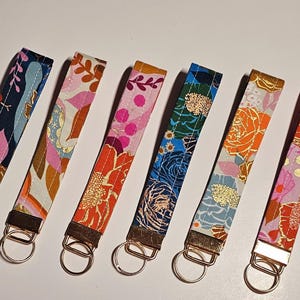 Ruby Star Society Fabric Keychain Wristlet: Handmade Cotton Key Fob