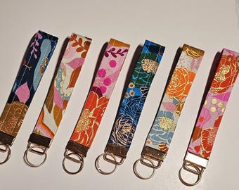 Ruby Star Society Fabric Keychain Wristlet: Handmade Cotton Key Fob