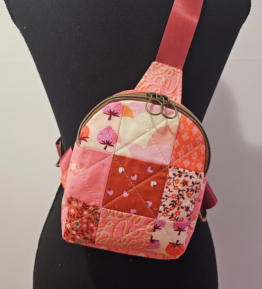 Mav Sling Patchwork Mini Sling Backpack: Ruby Star Society Crossbody Bag Patchwork Mini Sling Backpack: Ruby Star Society Crossbody  main image 2