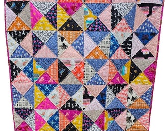 Handmade Patchwork Quilt: Ruby Star Society Darlings 2 Throw