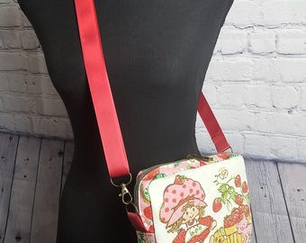Crossbody Purse, Vintage Strawberry Shortcake, Gift for Girls, Christmas Gift, Strawberry Shortcake Gift, 1980s Gift, Strawberry Crossbody
