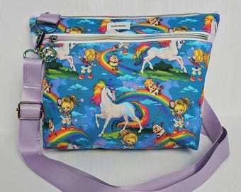 Bolso bandolera RainbowBrite vintage, regalo para niñas, regalo de Navidad, regalo Rainbow Brite, regalo de los años 80, bandolera Rainbow Brite