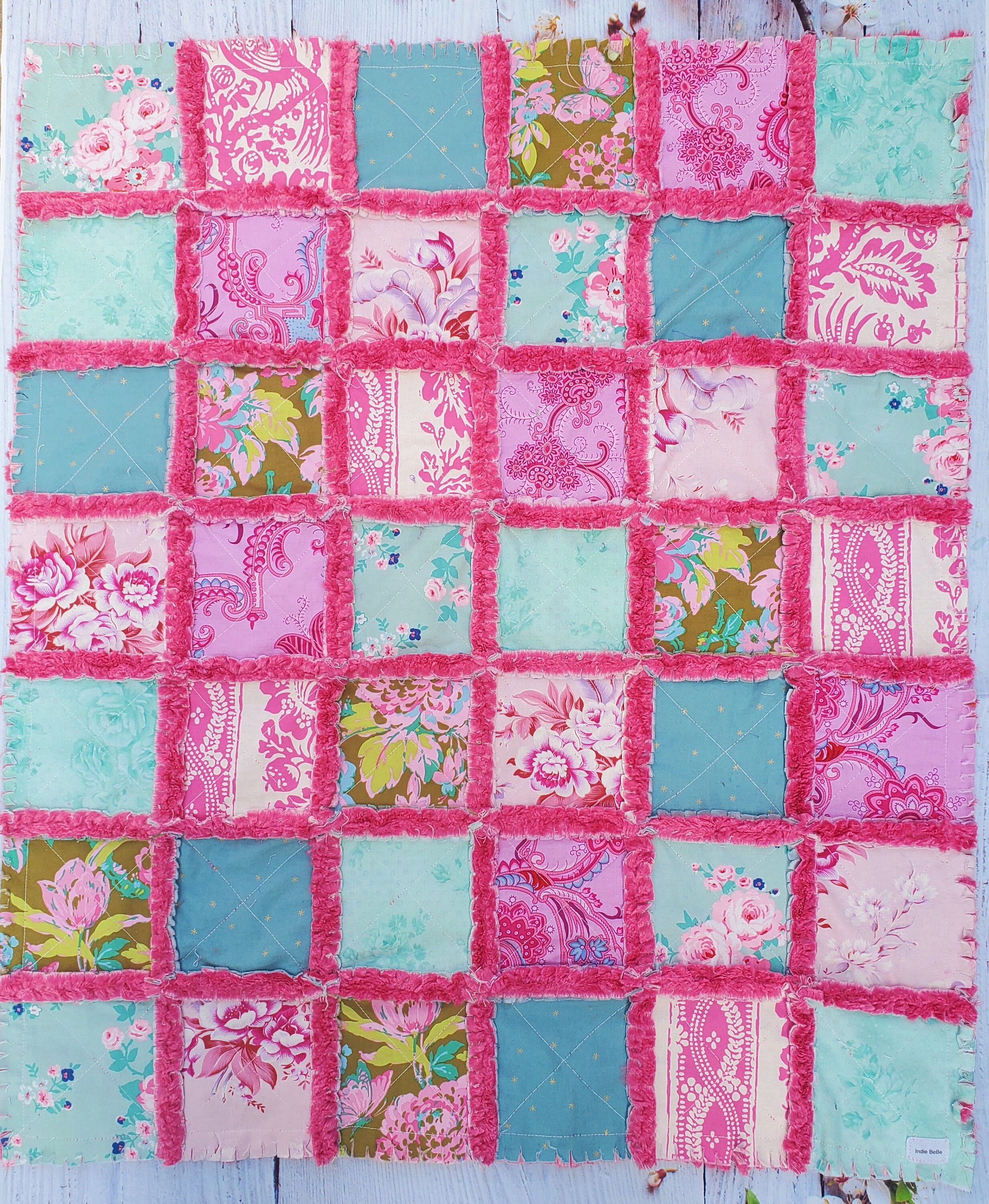 Handmade Quilt Shabby Chic Quilt Lovey Blanket Patchwork Etsy