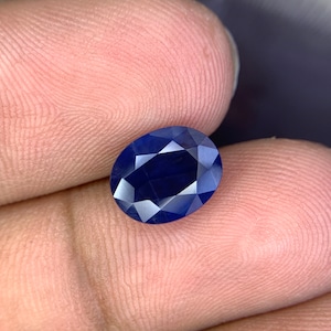 Natural Blue Sapphire , Oval Shape , Heated Sapphire , Afirca Sapphire , Precious Sapphire , Loose Sapphire , Faceted Sapphire , Birthstone