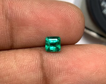 Square Step Cut Emerald | Natural Zambian Gemstone | Fine Quality Green Emerald