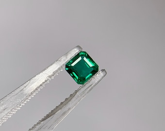 Square Cut Emerald | Natural Zambian Green Gemstone | May Birthstone Stone