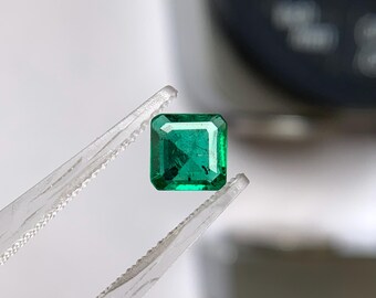 Square Step Cut Emerald | Natural Green Zambian Gem | May Birthstone