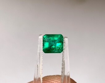 Natural Zambian Emerald | Square Step Cut Green Gemstone for Fine Jewelry