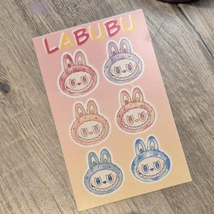 Conjunto de adesivos Labubu