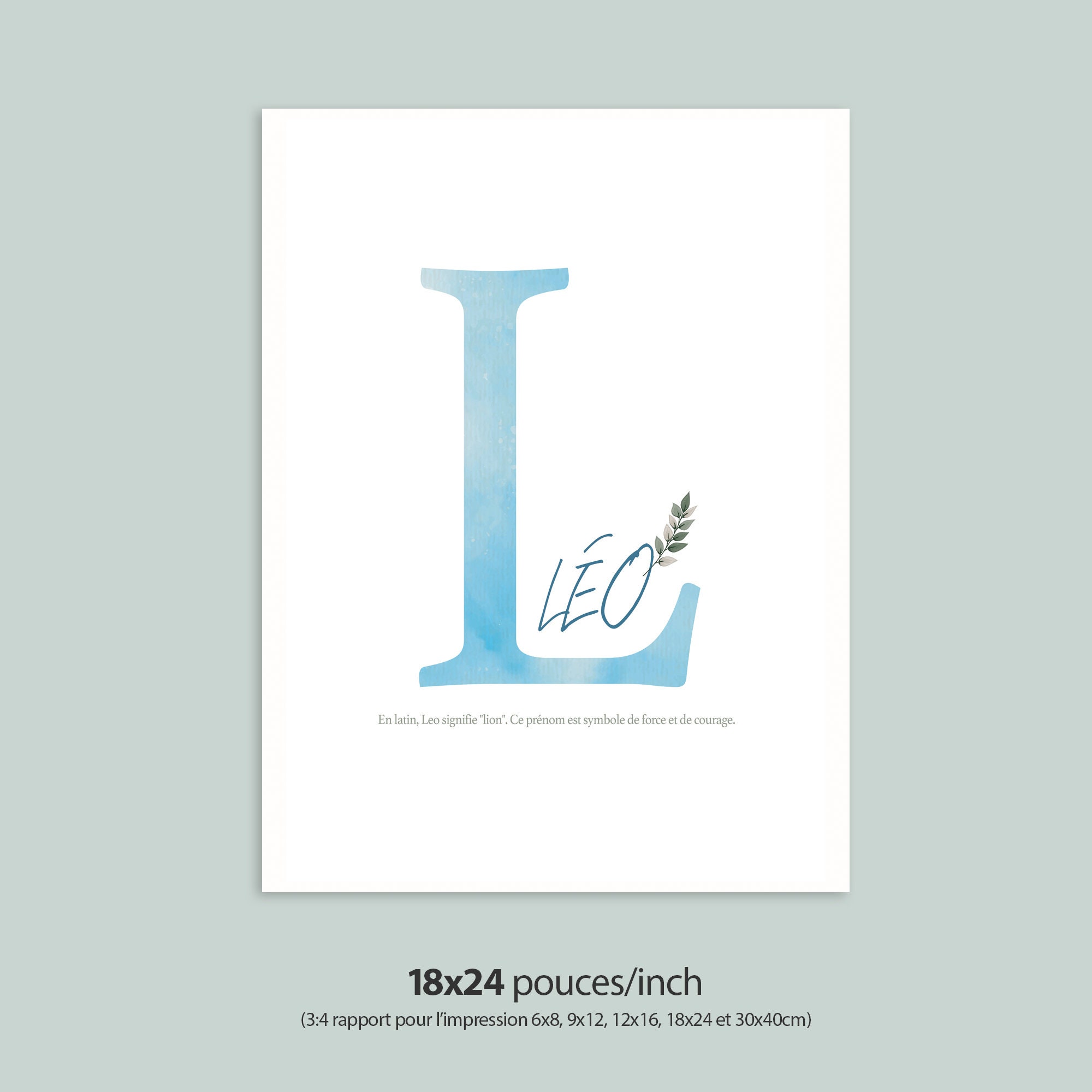 Leo Poster Lettrine & Vorname Vorname Baby Wanddekoration Etsy