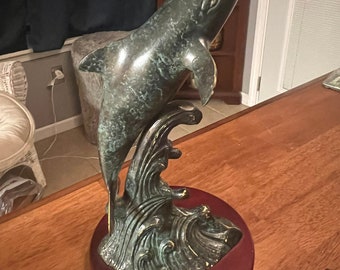 Foot tall dolphin metal sculpture Art Decor