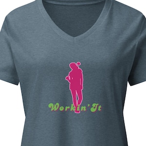Happy Gilmore T-Shirt, &quot;Workin&#39; It&quot;, Women’s relaxed v-neck t-shirt, Happy Gilmore, Movie Quote, Funny T-Shirt, Golf Gift