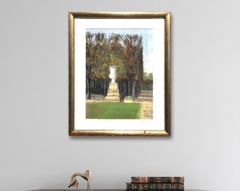 Original PleinAir Pastell, Jardin des Tuileries, Paris, 30x40cm framed, von Teresa Richter