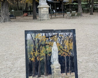 Pastell PleinAir original, Jardin du Luxembourg, 30x40cm encadré, von Teresa Richter