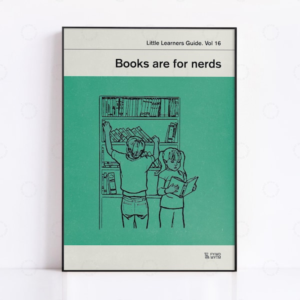 Poster "I libri sono per nerd": stampa artistica della copertina di un libro retrò