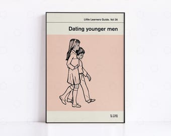 Dating Younger Men Retro Book Cover Print: Mid-Century Modern Wall Art