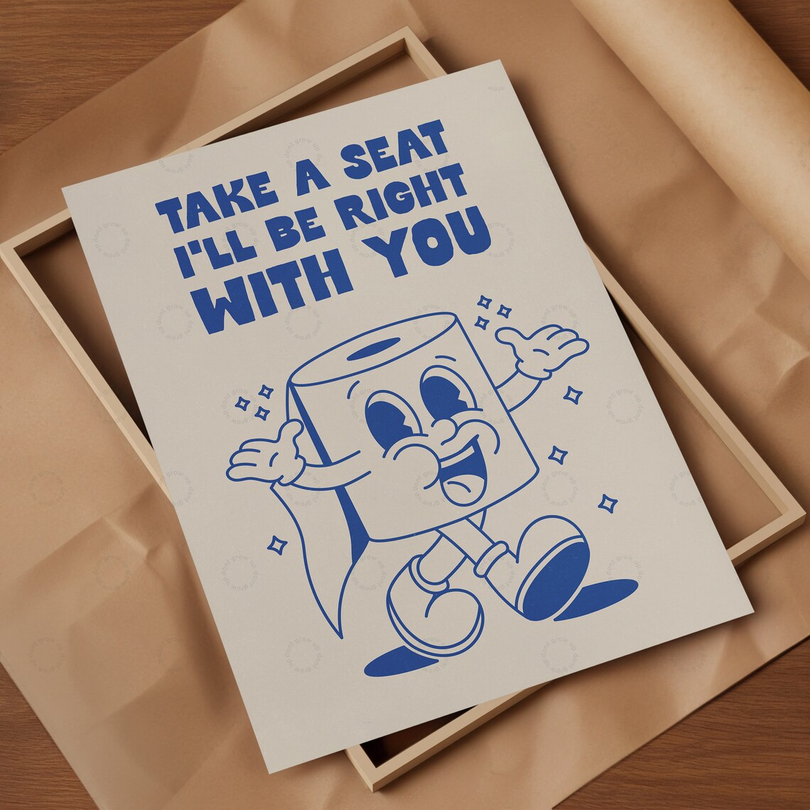 Funny Toilet Paper Print: Retro Bathroom Wall Art Decor - Etsy