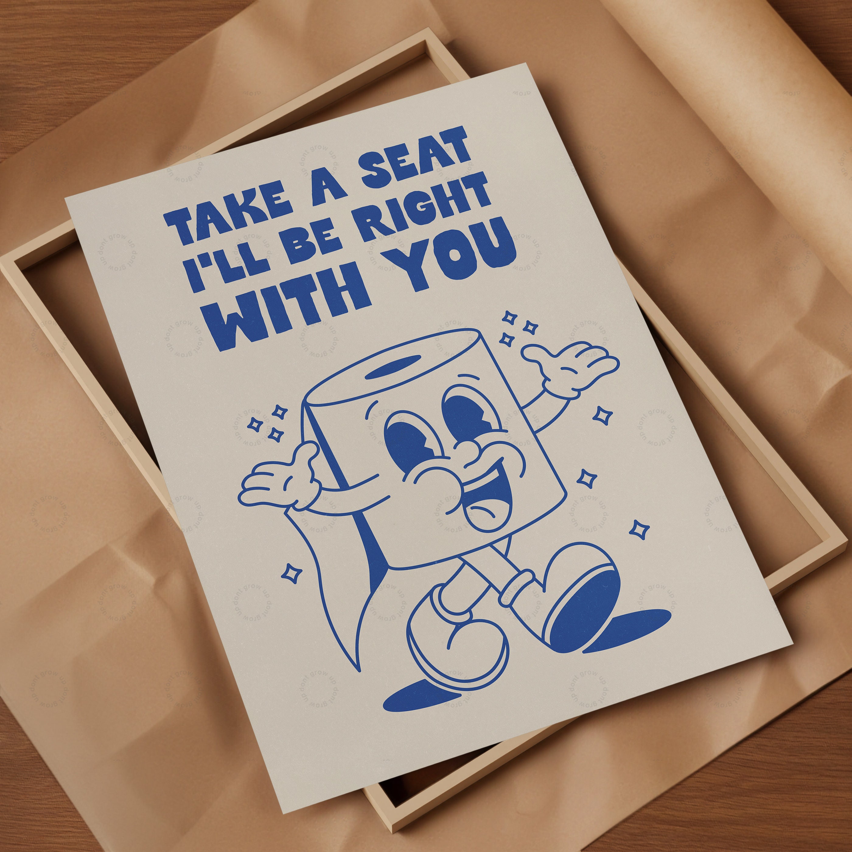 Funny Toilet Paper Print: Retro Bathroom Wall Art Decor - Etsy