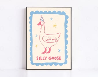 Impression de chambre de bébé Silly Goose : cuisine rétro, décoration de salle de jeux