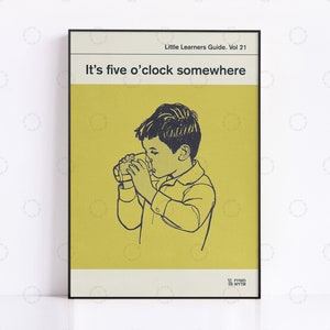 Vol 21. It's Five O'Clock Somewhere - Poster, Retro Book Cover, Vintage Print, Modern Home Decor, Mid Century Art, Exhibition Poster