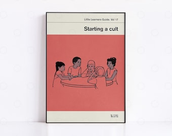 Vol 17. Starting A Cult - Poster, Retro Book Cover, Vintage Print, Modern Home Decor, Mid Century Art, Exhibition Poster