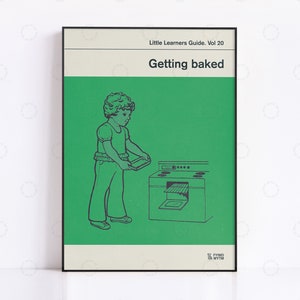 Getting Baked - Retro Poster, Retro Book Cover, Vintage Print, Modern Home Decor, Mid Century Art, Exhibition Poster, Vintage Poster