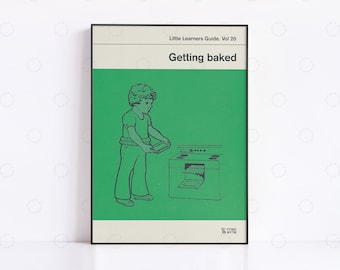 Getting Baked - Retro Poster, Retro Book Cover, Vintage Print, Modern Home Decor, Mid Century Art, Exhibition Poster, Vintage Poster