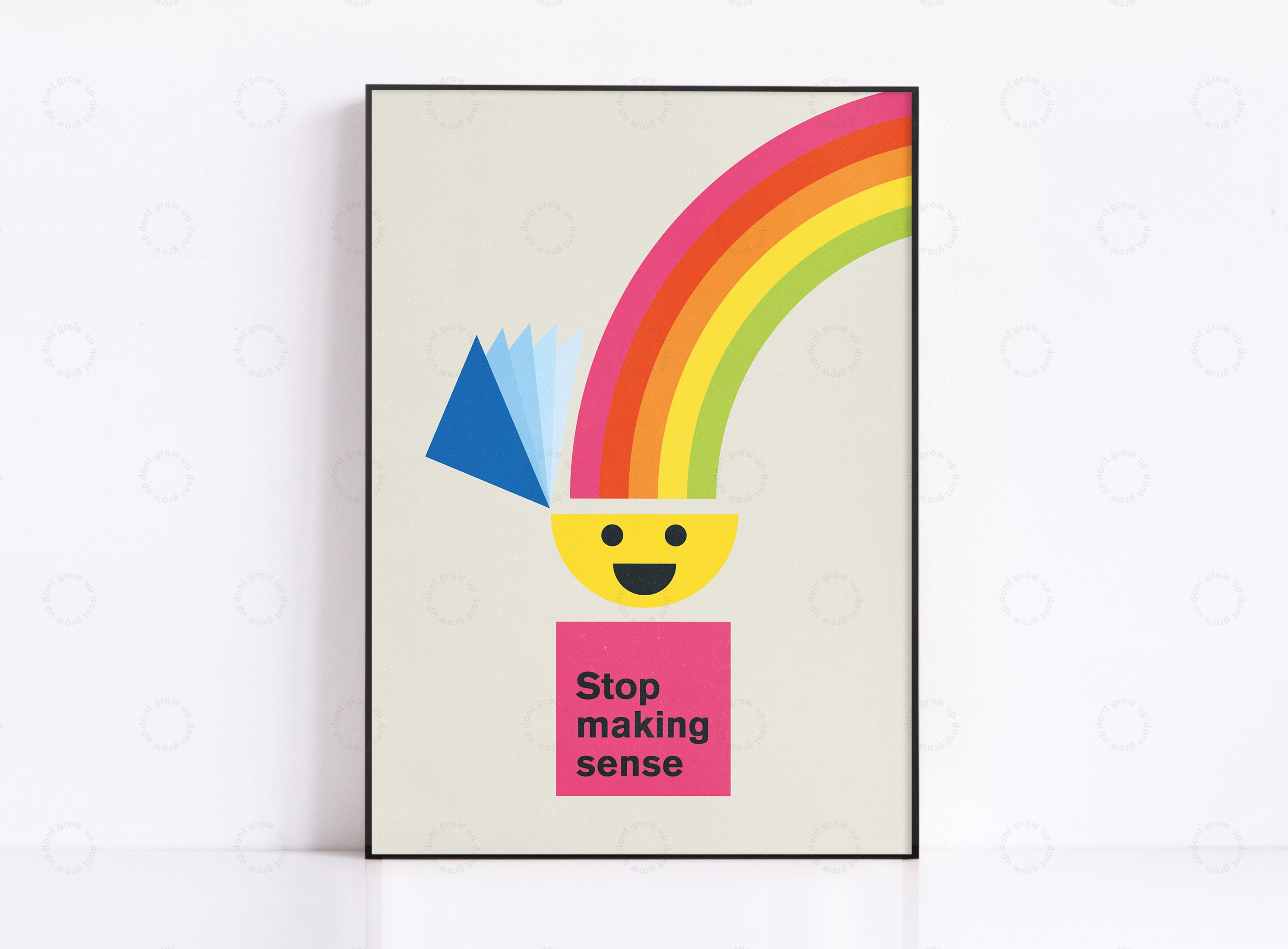 Stop Making Sense Print: Bauhaus Geometric Art, Modern Retro Poster