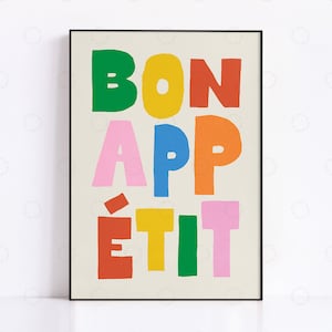 Bon Appetit Print, Bon Appetit Sign, Bon Appetit Poster, Kitchen Slogan Print, Dining Room Print, Prints for Dining Room, French Slogans