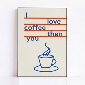 Coffee Print, Coffee Poster, Retro Coffee Poster, Espresso Poster Print, Coffee Bar Decor, Modern Kitchen Art, Kitchen Print, Italian Caffe