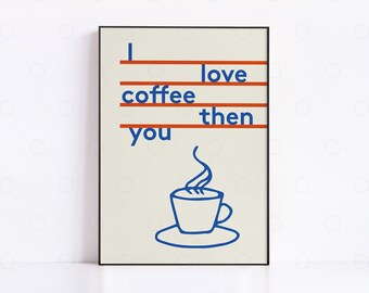 Retro koffieprint: moderne keukenkunstposter