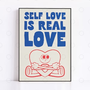 Impression d’amour de soi, affiche Love Yourself, affiche de motivation, impression d’énergie positive, art de chambre à coucher, impression inspirante, affiche d’affirmation
