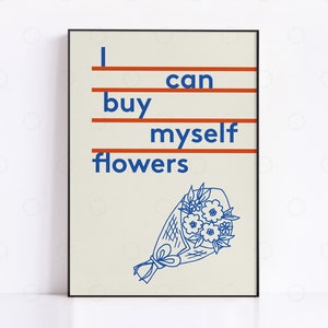 Flowers Print, Plants Poster, Music Print, Colourful Minimal Wall Art, Lyrics Poster, Trendy Art, Vintage Prints, Mid-Century Apartment Art
