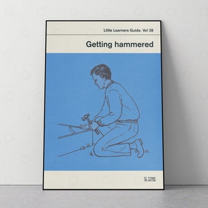 Vol 28. Getting Hammered - Poster, Retro Book Cover, Vintage Print, Modern Home Decor, Mid Century Art, Exhibition Poster