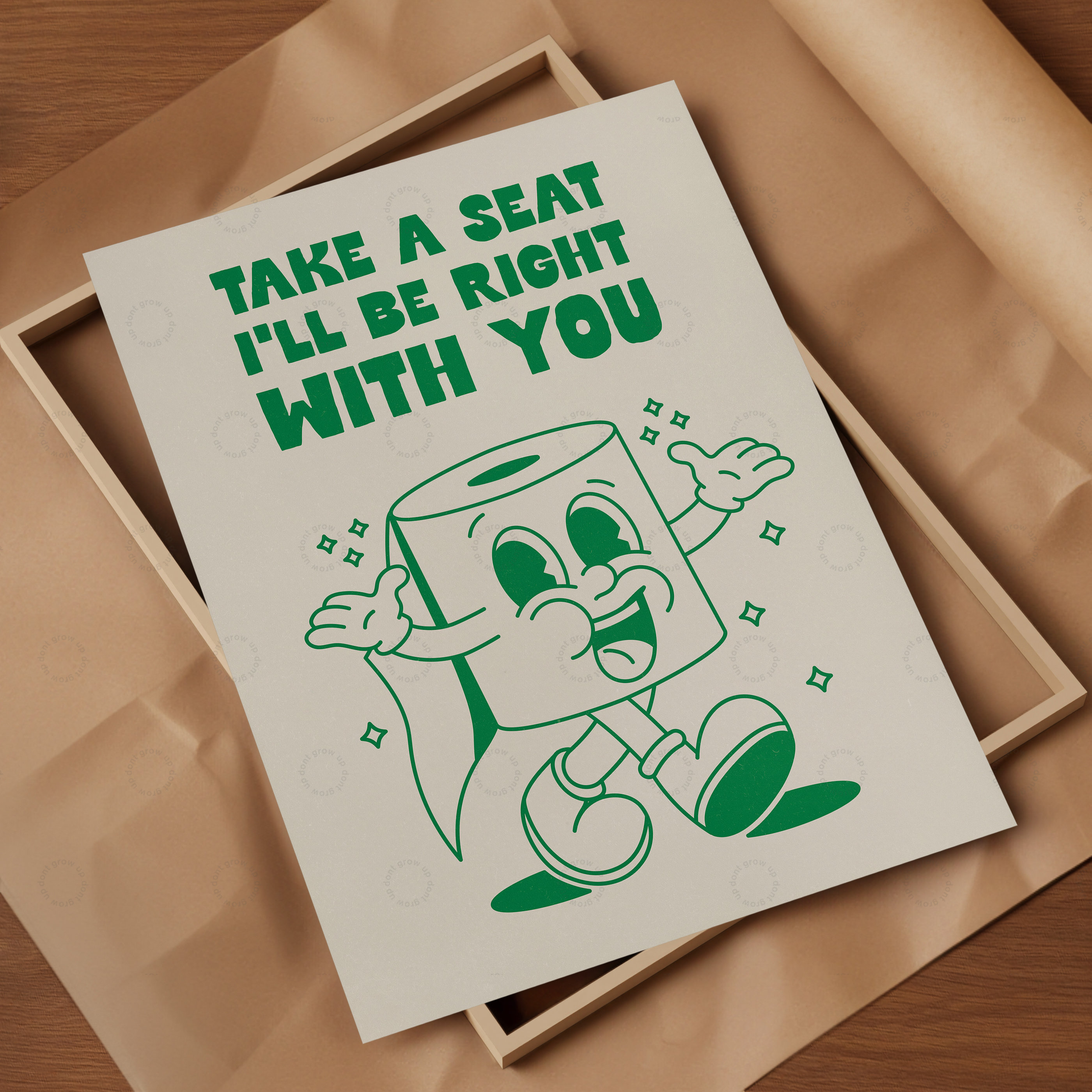Funny Toilet Paper Print: Retro Bathroom Wall Art Decor - Etsy