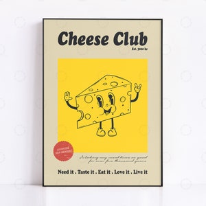 Impression de fromages, cadeau de fromages, montage de fromages, affiche de fromages, cadeau pour amateurs de fromages, illustration de fromages, collection de fromages, décoration murale de fromages rétro