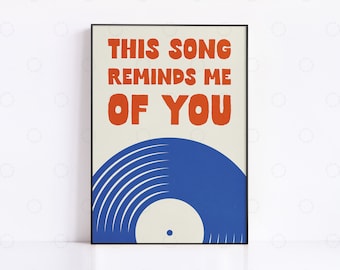 Stampa poster musicale: tipografia "Questa canzone mi ricorda te"