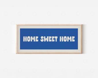 Home Sweet Home Print – Above Door Wall Art, Hallway Typography Sign, Horizontal Poster, Porch or Entrance Decor, Housewarming Gift