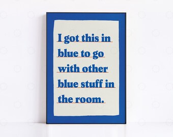 Impresión artística con esquema de color azul: decoración moderna para el hogar