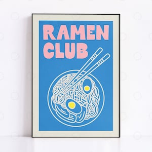 Ramen Print, Vintage Food Poster, Retro Food Print, Japanese Food, Kitchen Art, Retro Food Art, Japanese Print, Restaurant Art Print