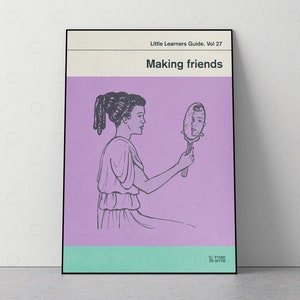 Vol 27. Making Friends - Poster, Retro Book Cover, Vintage Print, Modern Home Decor, Mid Century Art, Exhibition Poster