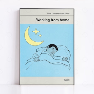 Vol 6. Working From Home - Poster, Retro Book Cover, Vintage Print, Modern Home Decor, Mid Century Art, Exhibition Poster