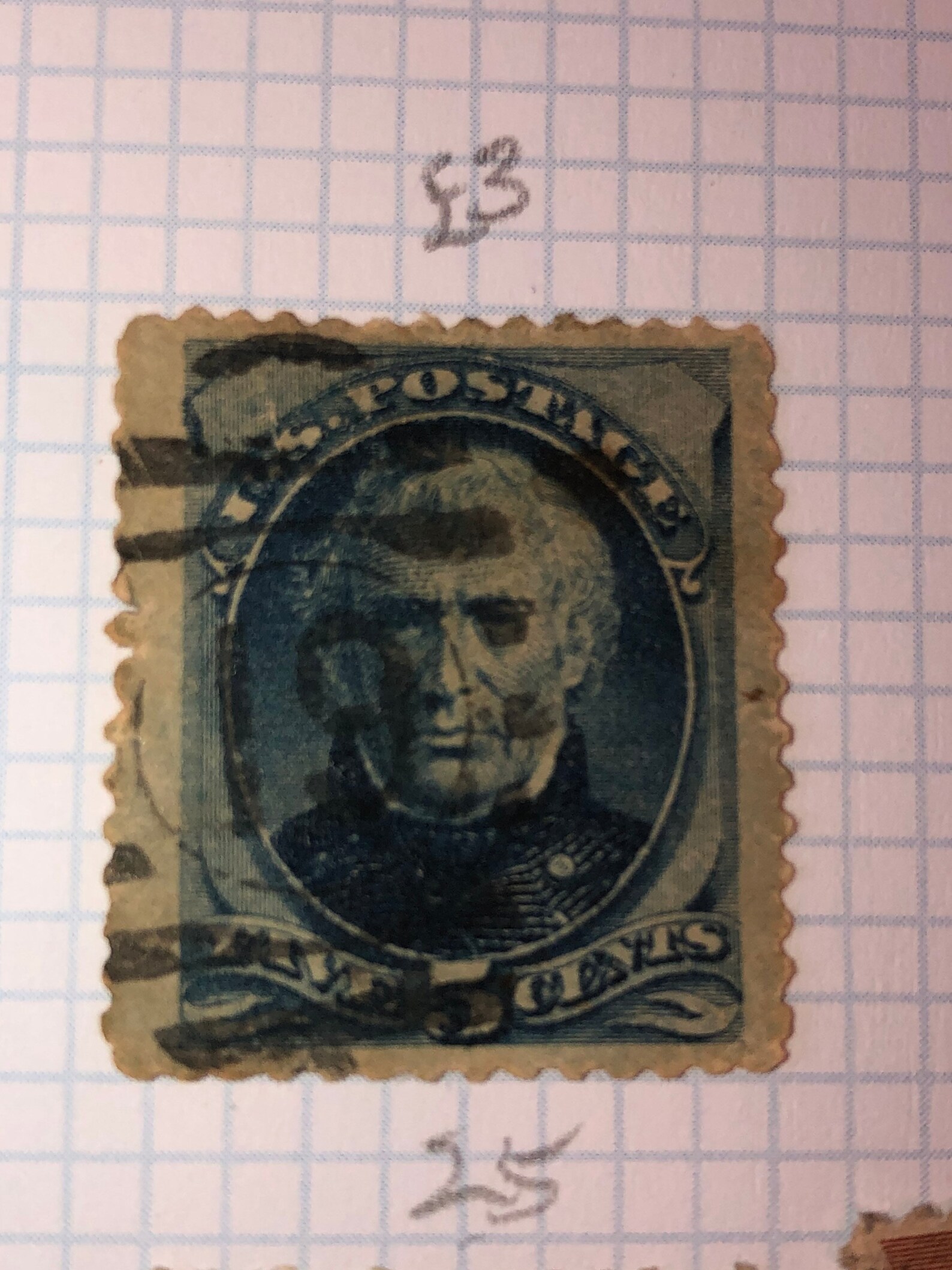1875 USA postage stamp. General Zachary Taylor postage stamps Etsy