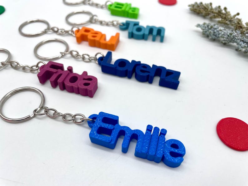 Personalized keychain with name, gift for starting school 2026, 3DKidsDesigns image 3
