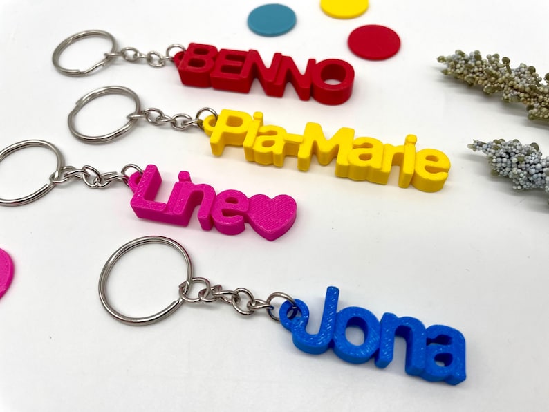 Personalized keychain with name, gift for starting school 2026, 3DKidsDesigns image 6