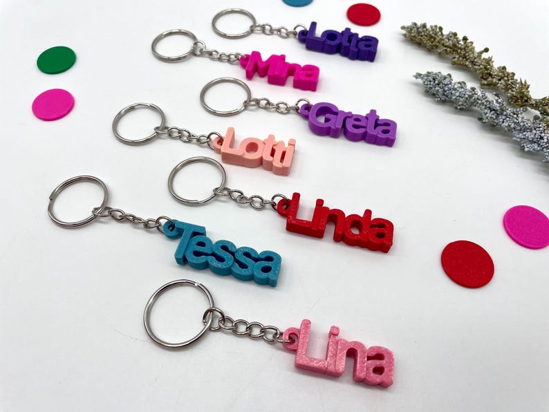 Personalized keychain with name, gift for starting school 2026, 3DKidsDesigns image 5