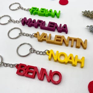 Personalized keychain with name, gift for starting school 2026, 3DKidsDesigns image 7