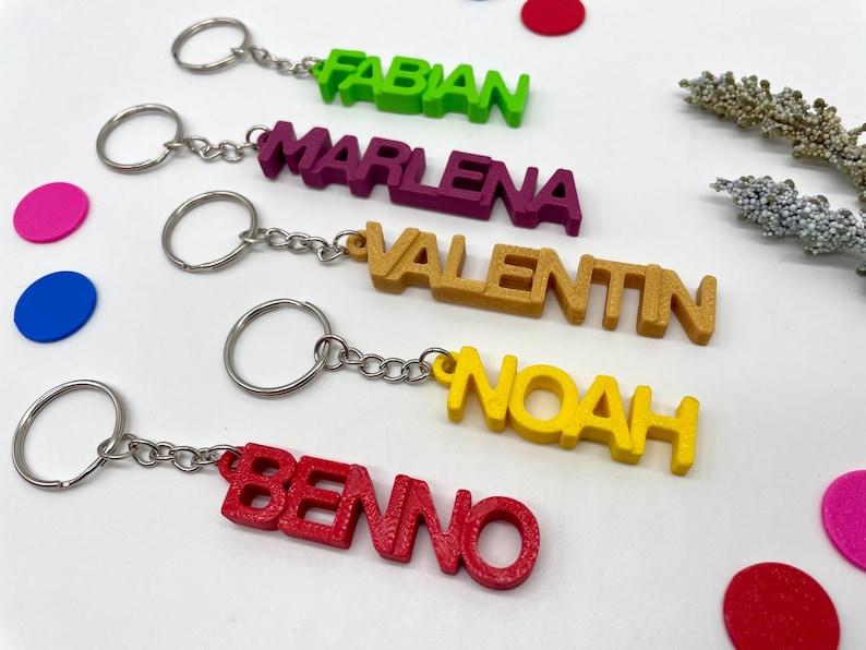 Personalized keychain with name, gift for starting school 2026, 3DKidsDesigns image 7